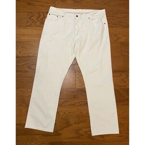 Raleigh Denim Jeans Sz 36 Mens 36x28 Cream Made USA Handcrafted Jones Carolina